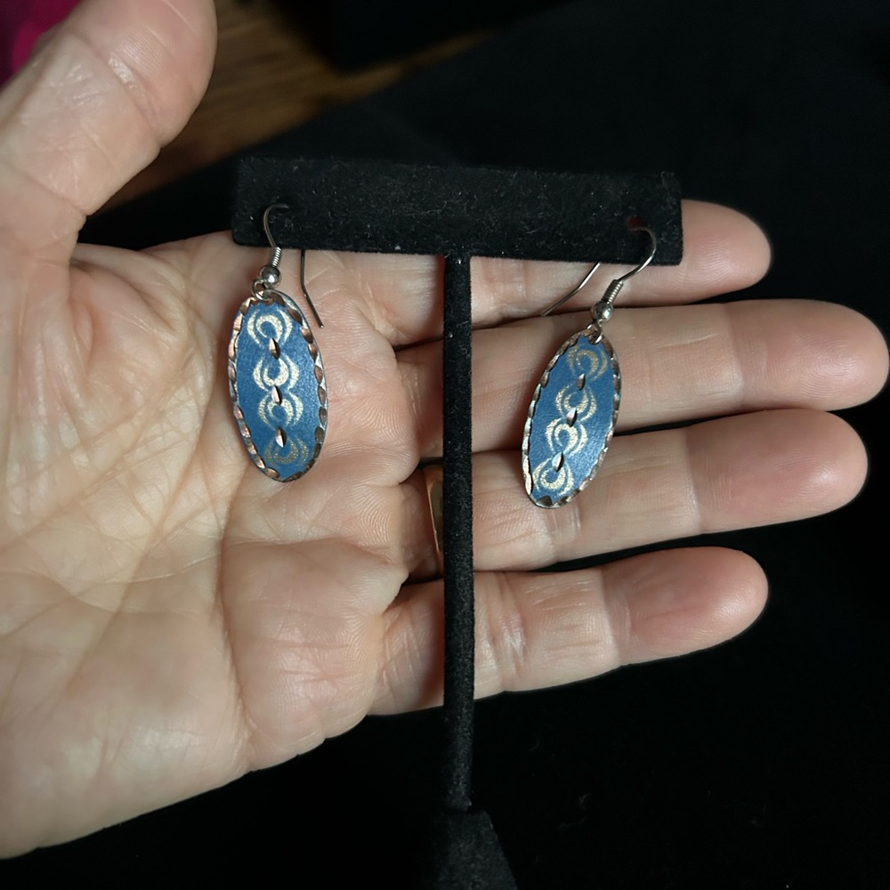 Elegant Blue and Silver Earrings